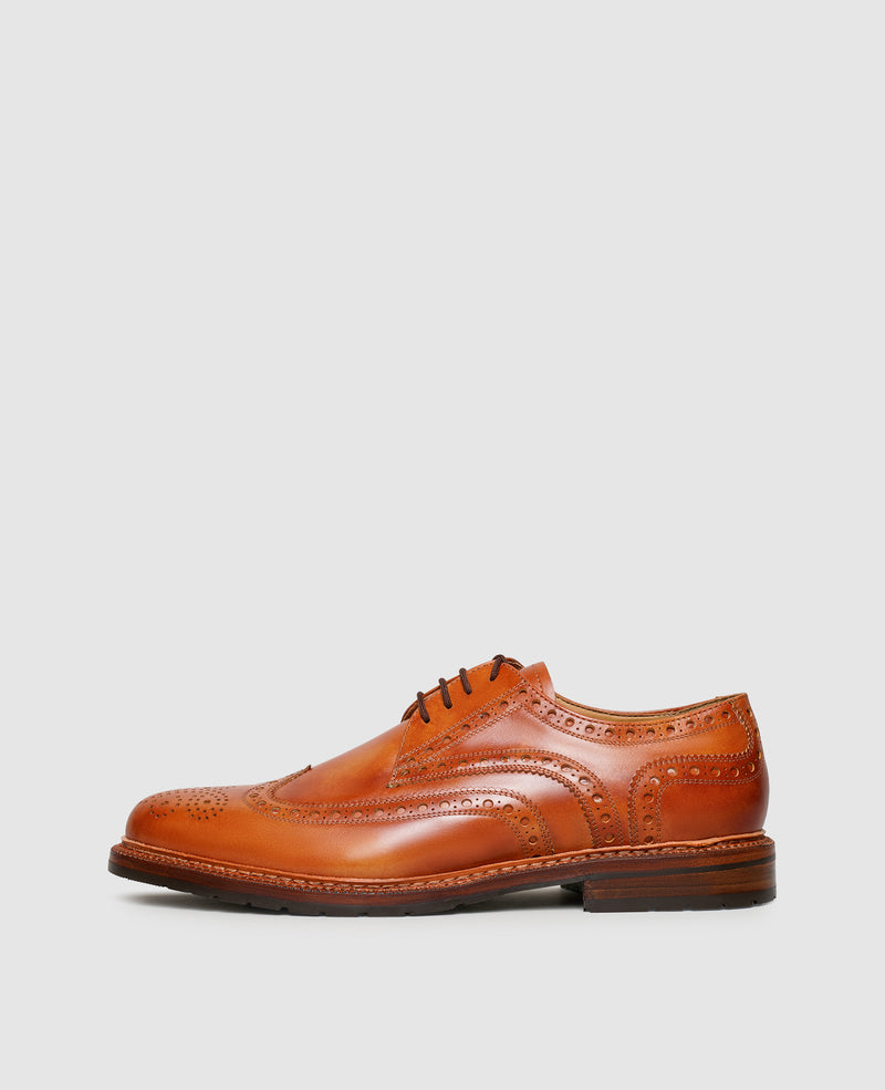 Shoepassion Zwiegenähte Full-Brogue Derby Herrenschuhe mit Toscana Calf Shoepassion