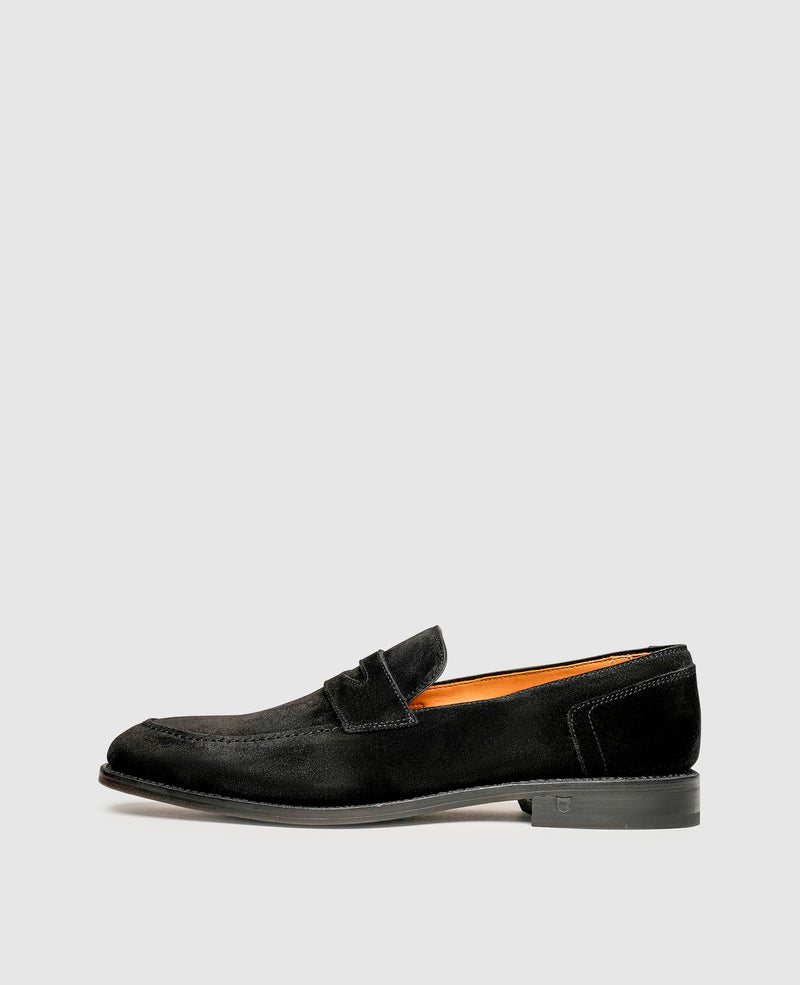 Shoepassion Luftiger Penny Loafer für Herren aus Velours Henry Stevens Shoepassion